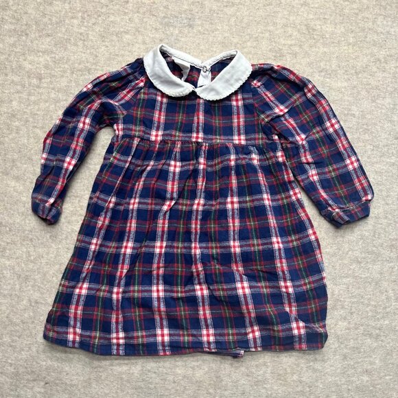 Carter's Other - Carter's Plaid Dress Peter Pan Collar Long Sleeve 4T Peasant Classic Cottage